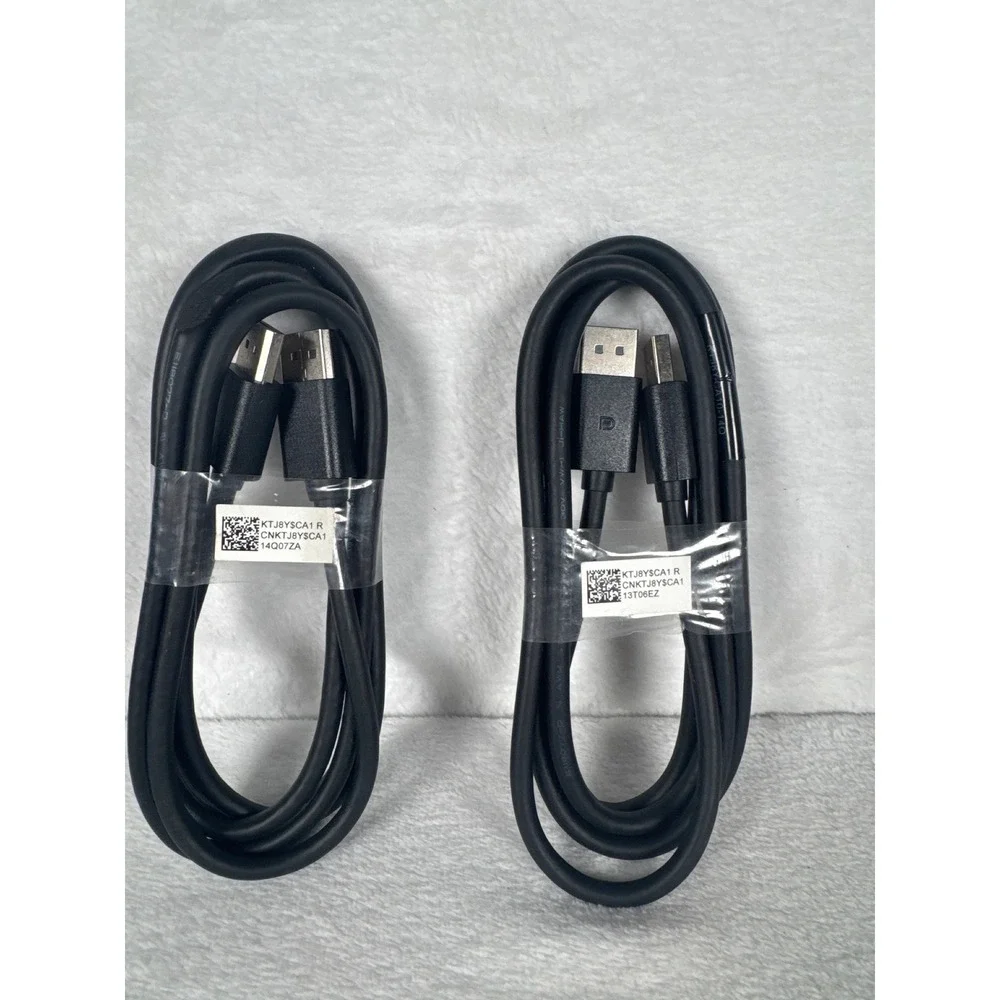 Dell DisplayPort to DisplayPort Cable Unisex 6ft Black Like New KTJ8Y 2-Pack